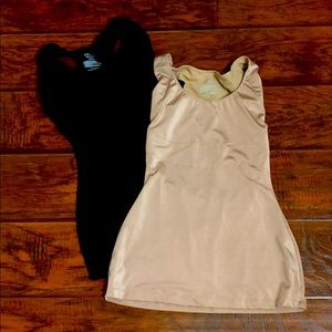2 assets by Spanx slimming tanks XL black & nude
